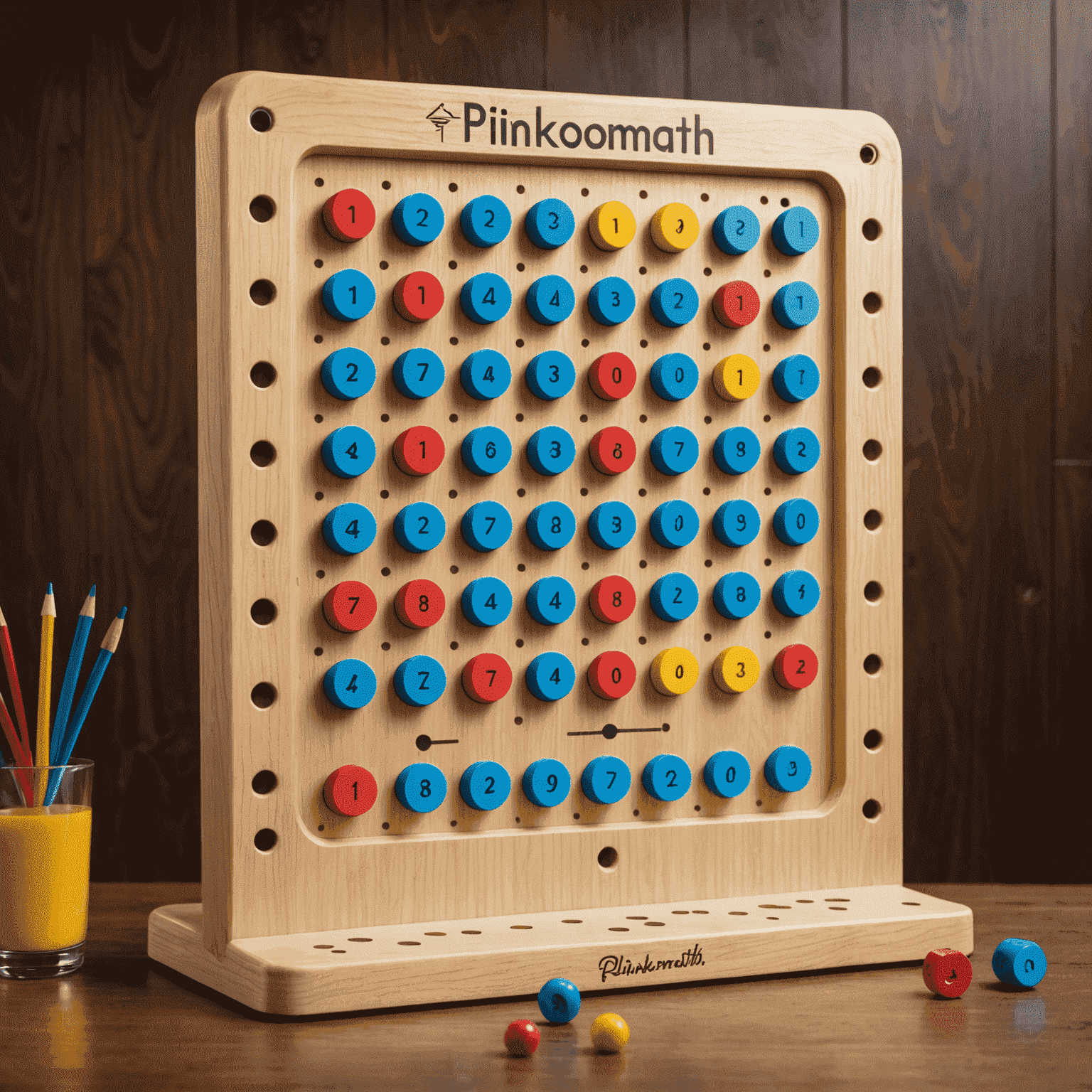 PlinkoMath logo featuring a Plinko board with mathematical symbols