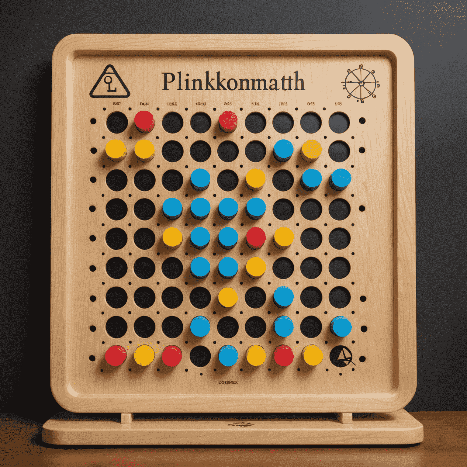 PlinkoMath logo featuring a Plinko board with mathematical symbols