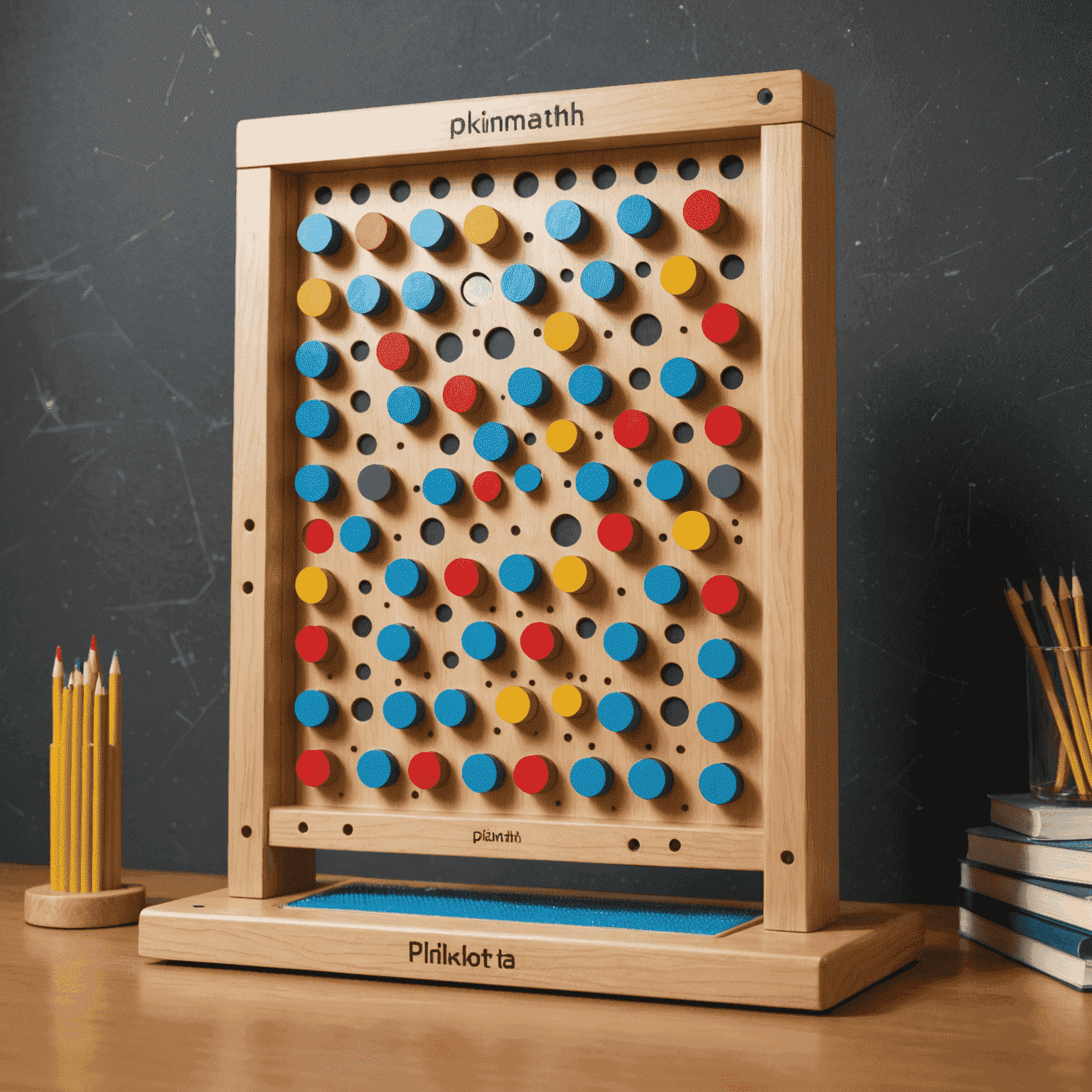PlinkoMath logo featuring a Plinko board with mathematical symbols