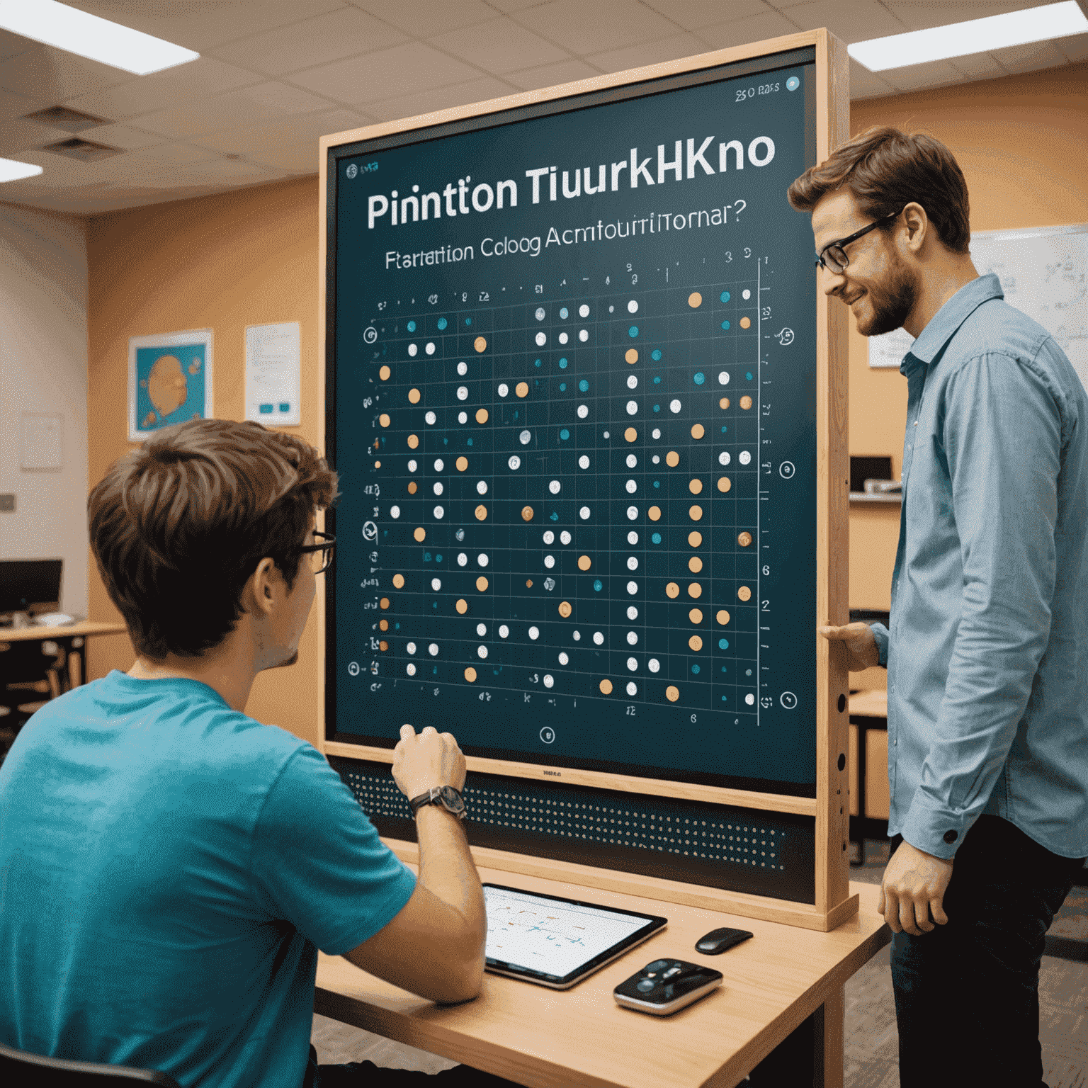 A tutor and student engaged in a virtual Plinko tutoring session. The screen shows a Plinko board with probability calculations and formulas overlaid.